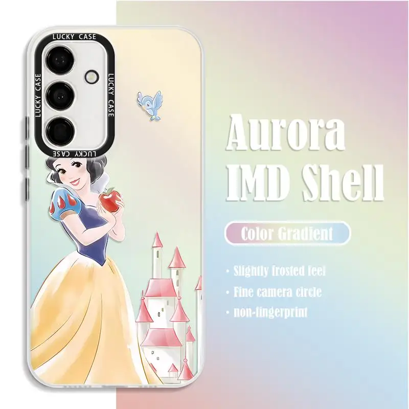 Snow White Rapunzel Belle Aurora Phone Case for Samsung Galaxy A55 A54 A53 A15 A13 A14 A72 A34 A35 A24 A50 Iridescent Funda