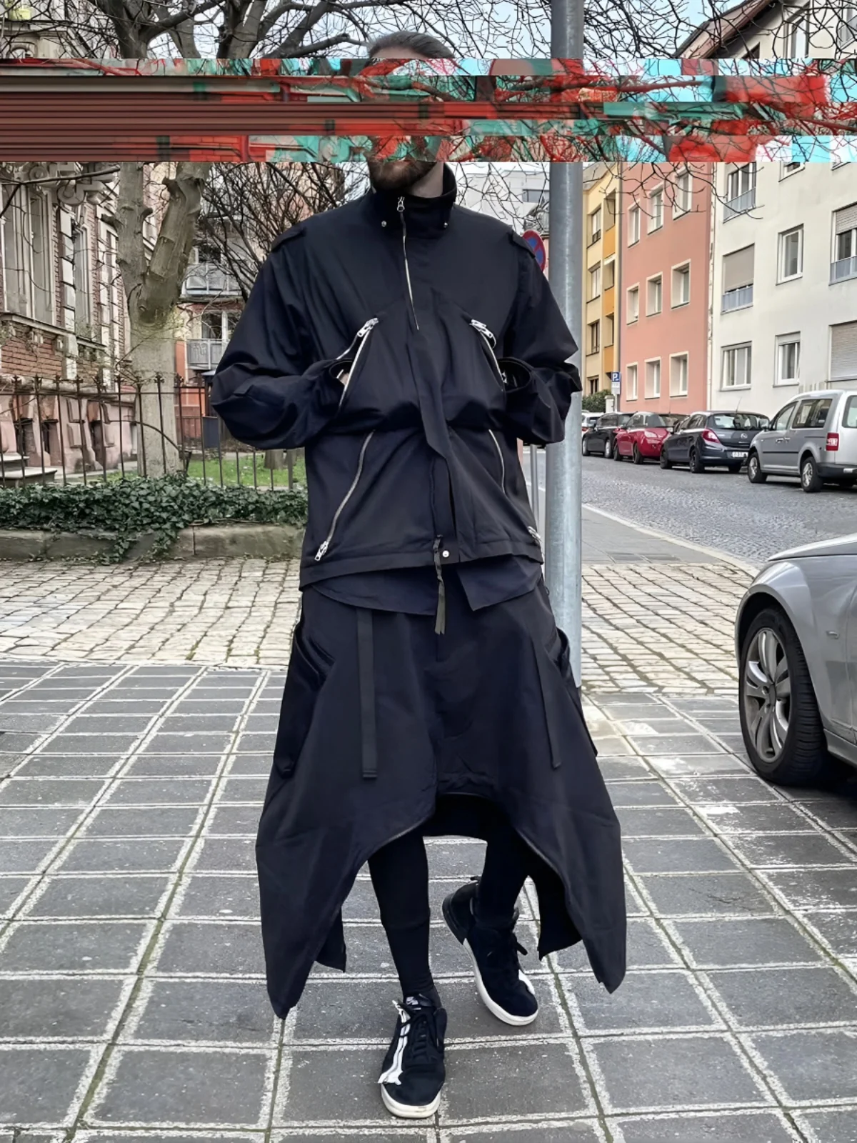 NJWN SK30DS Men's Loose Waterproof Zipper Multi-Pocket Cargo Pants