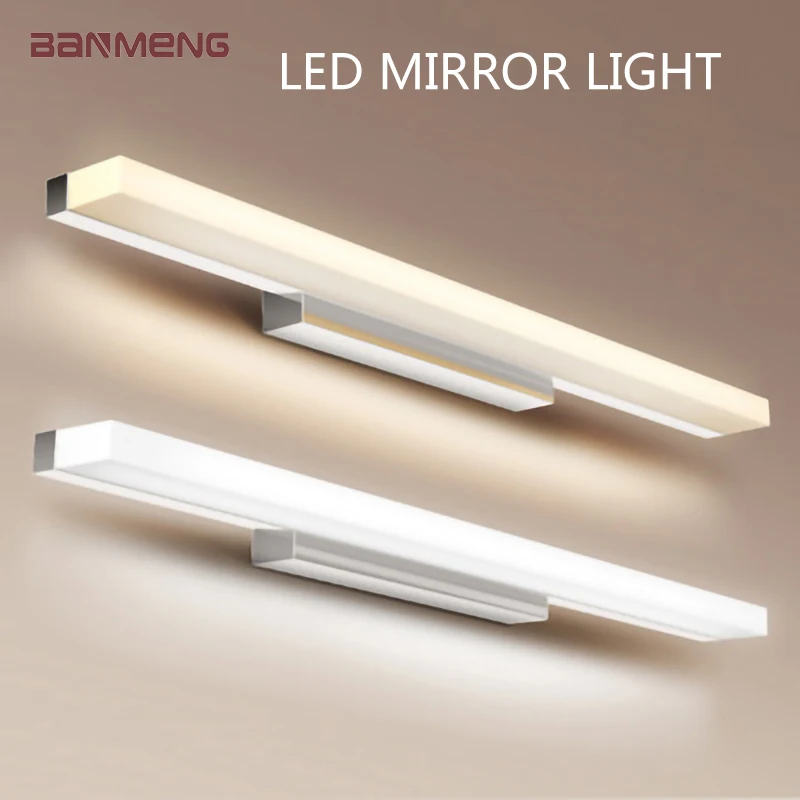 Moderne simplicité mode mur LED lampe miroir résistant à l'humidité Anti-buée luminaire intérieur salle de bain chambre acrylique appliques