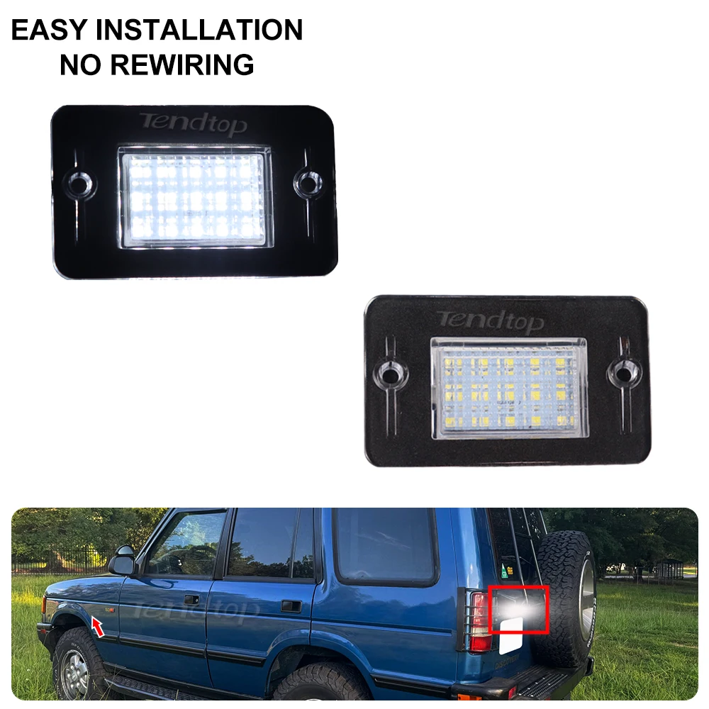 

White LED Number License Plate Lights Tag Lamps For Land Rover Discovery Series II I 1994-1998