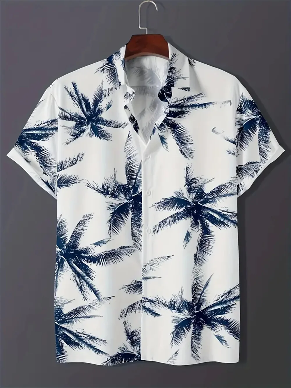 Camisa Havaiana dos homens Harajuku Branco Moda Camisa Diária do Verão Casual Impresso Camisas de Manga Curta Soltas Sociais das Roupas Masculinas