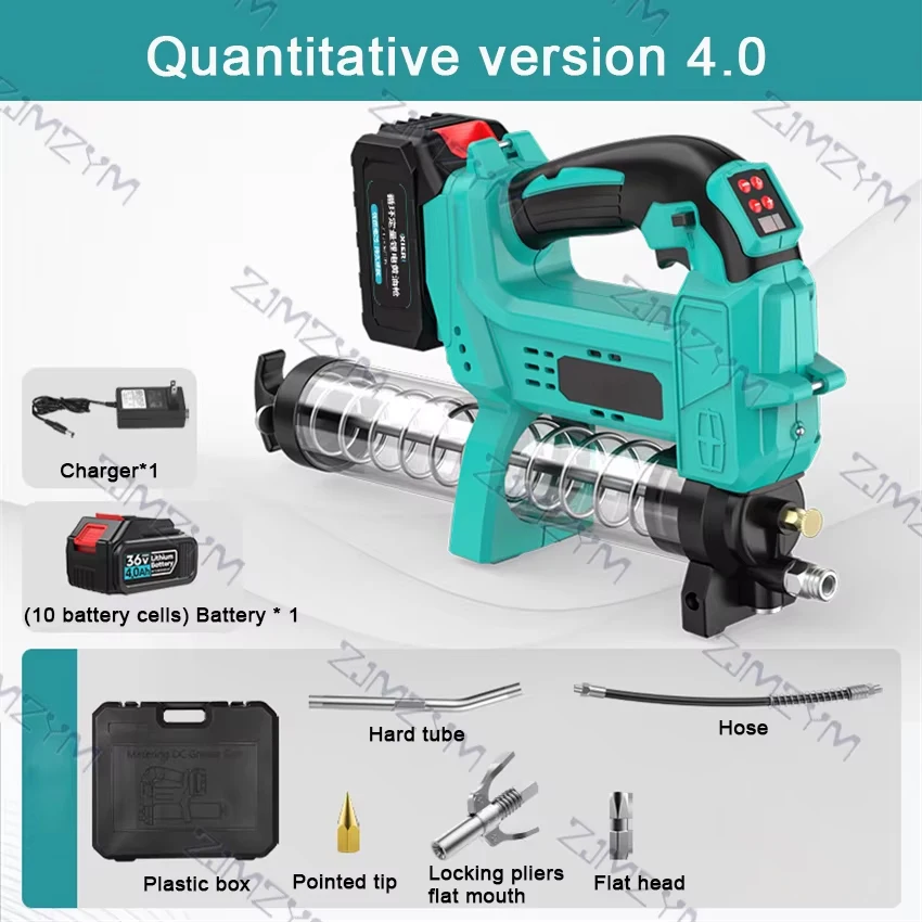 Imagem -06 - Pistola de Graxa Elétrica 4.0ah 24v Bateria de Lítio Recarregável sem Fio Pistola de Graxa Automática Máquina de Manteiga Quantitativa Pistola de Graxa