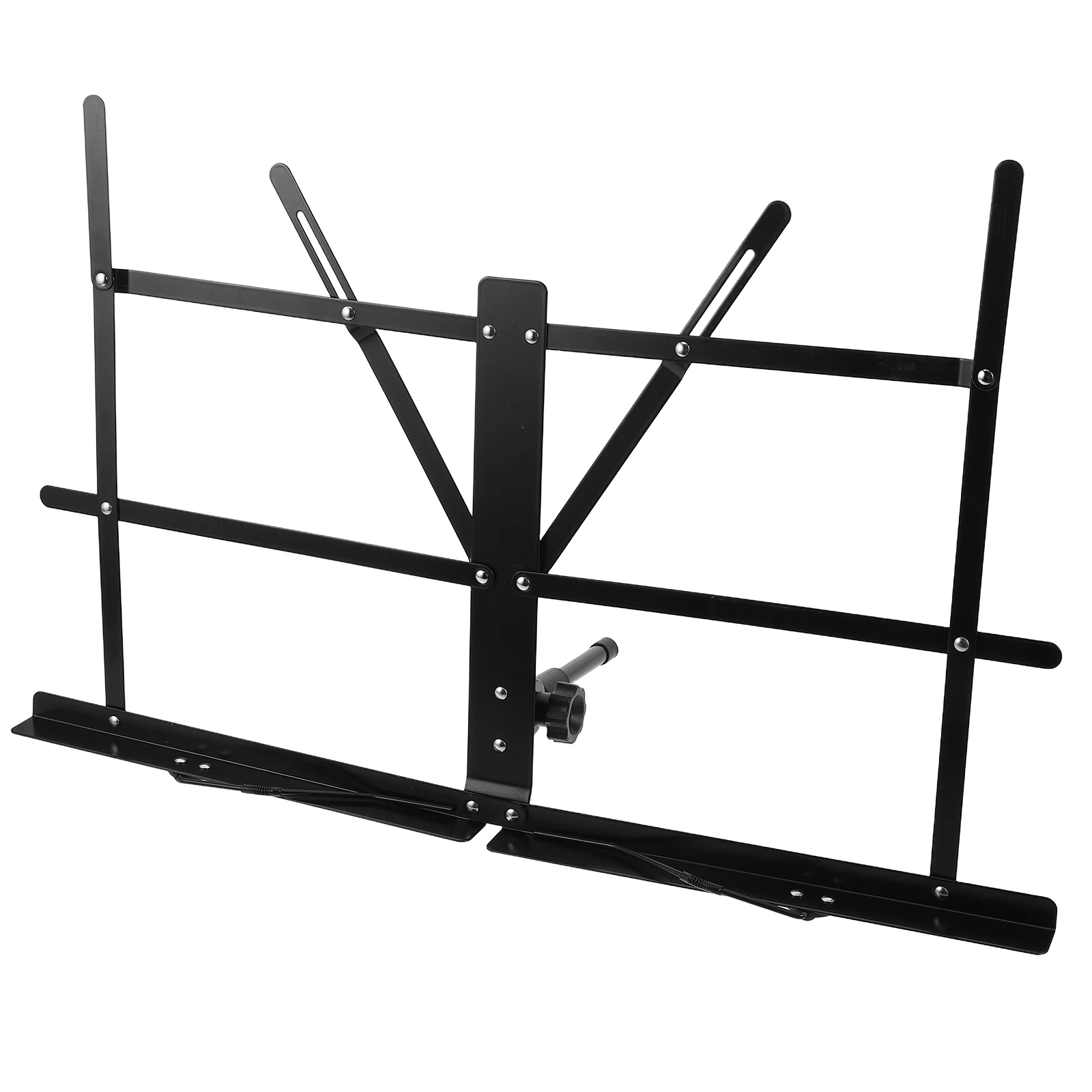 

Portable Foldable Music Stand Sheet Holder for Guitar Piano Black Desk Travel Lightweight Durable Metal Fabric Adjustable Angle