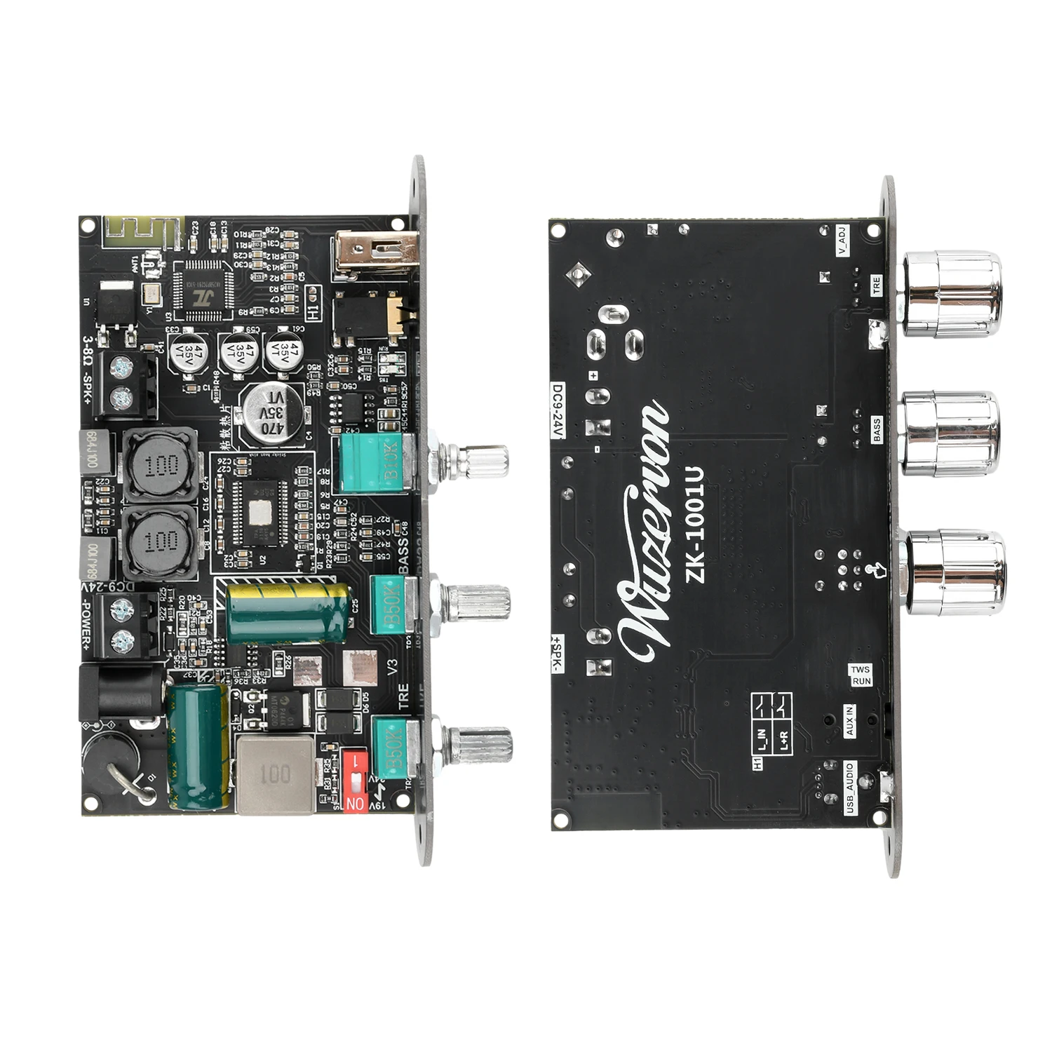 100W BT Amplifier Board ZK-1001U with Boost Mono Treble Bass TWS DIY Speaker TPA3116D2 AMP AUX USB Input Bass/Treble Control