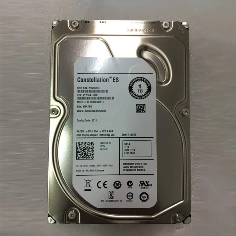 ST1000NM0011 02T51W 1T 3.5'' SATA 64M 7.2K HDD 9YZ164-036 Storage Hard Disk For DELL