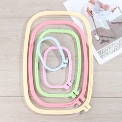 5 Size Plastic DIY Embroidery Hoops Square Shape Cross Stitch Hoops Frame Ring