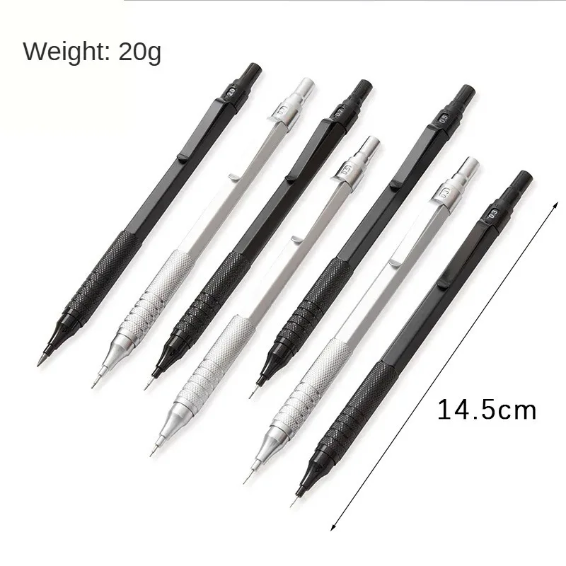 Metal Mechanical Pencil 0.5/0.7/0.9/2.0mm Drawing Automatic HB Pencil Set with Leads Office School Supplies Writing Art Supplies