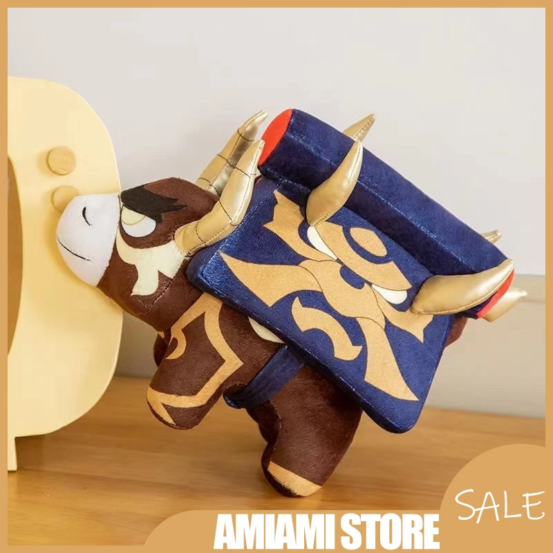 30cm Genshin Impact Arataki Itto's Cow Plush Toy Ushi Bull Stuffed Animal Doll Anime Game Cosplay Prop Collectible Birthday Gift