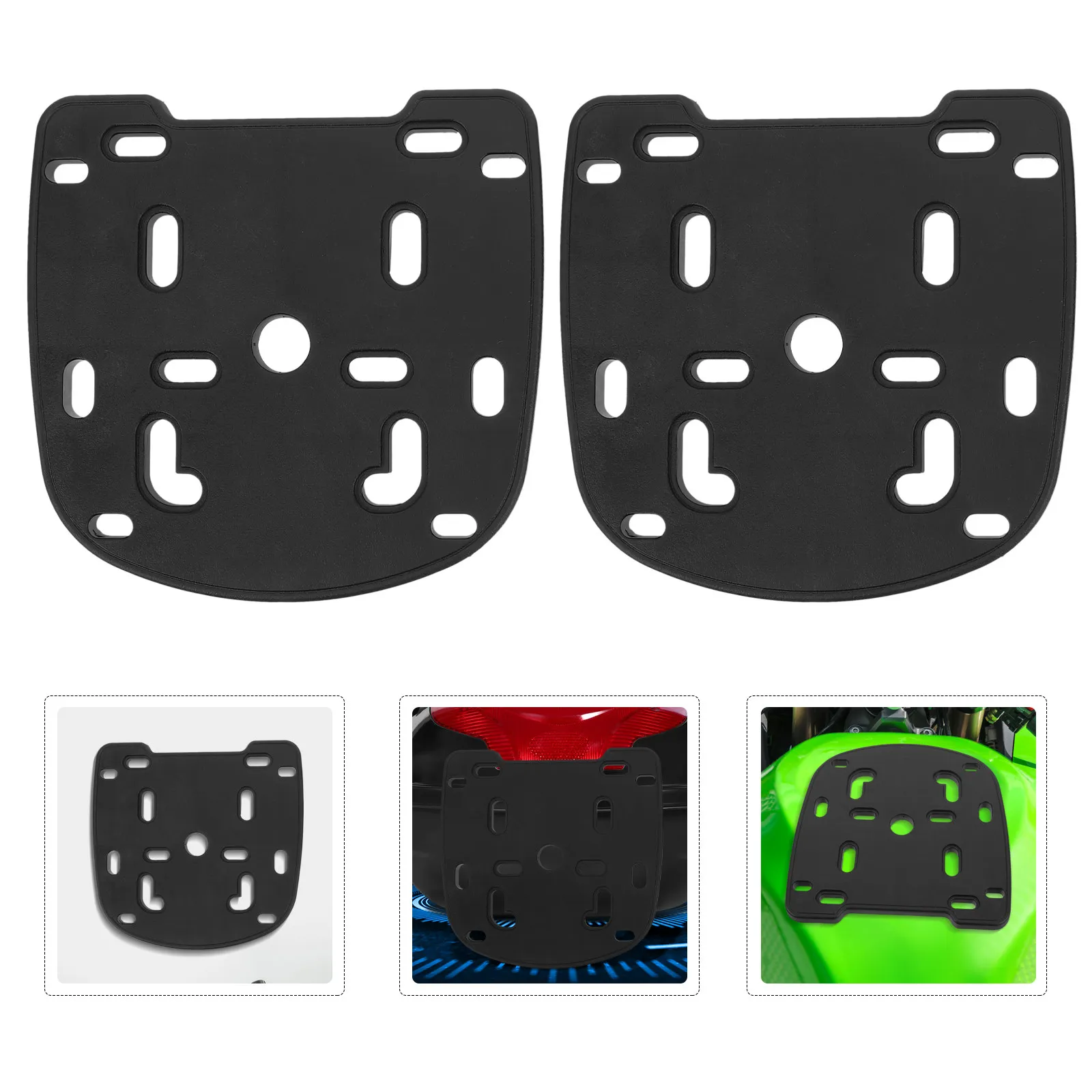 

2Pcs Universal Motorcycle Luggage Rack Thickened Rear Cargo Support Base Plate Heavy Duty Plastic Motorbike Storage Carrier