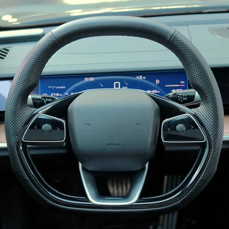 

Hand-Stitched Non-slip Sweat Absorbing Durable Nappa Leather Steering Wheel Cover For NETA S L Car Interior Accessories