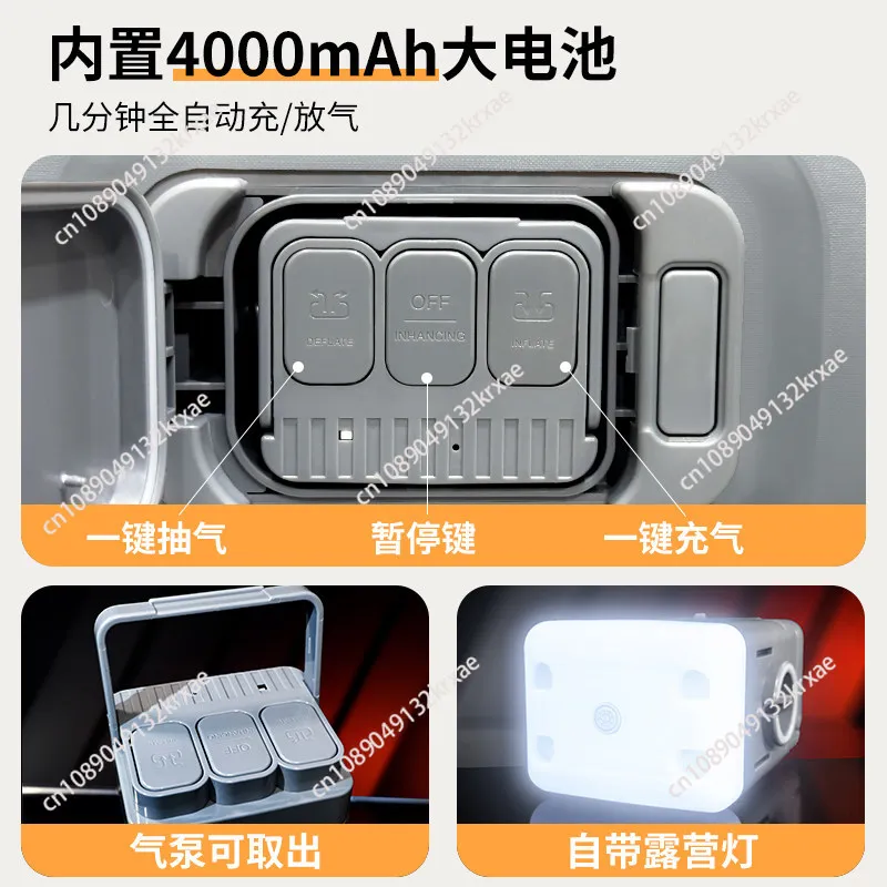 Inflatable Air Cushion with Backrest - Automatic Pump for Indoor/outdoor Use, Single/double Size, Portable Camping Bed