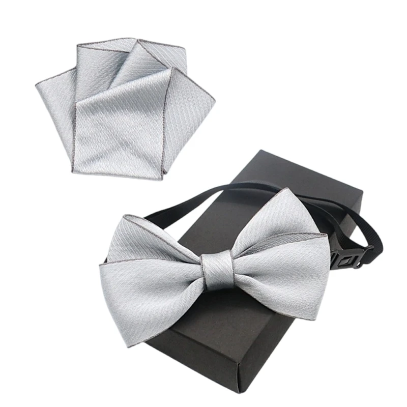 Multipurpose Children's Bowtie and Pocket Square Set for Party Wedding Formal Dropship