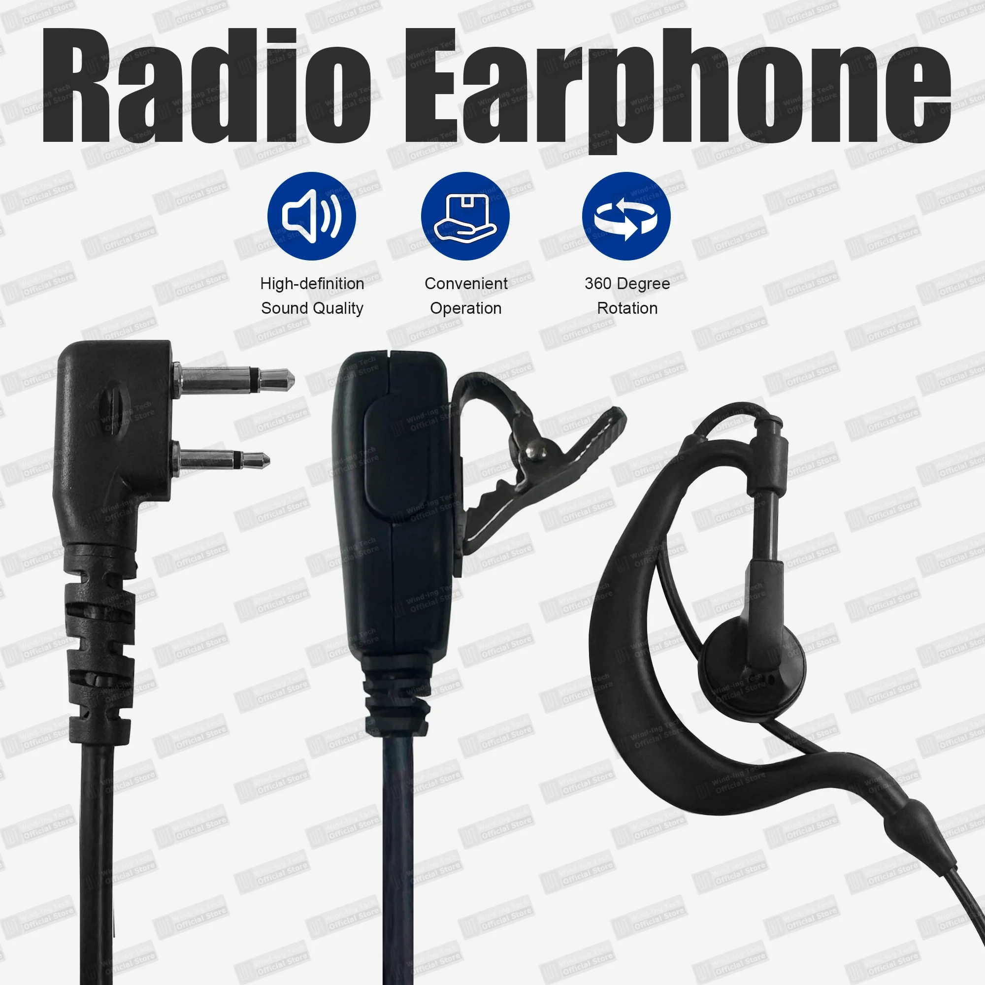 سماعة رأس لراديو ICOM IC-F22S مع ميكروفون PTT متوافقة مع ملحقات IC-V85 IC-V82 IC-F3002 IC-F4021 جهاز الاتصال اللاسلكي