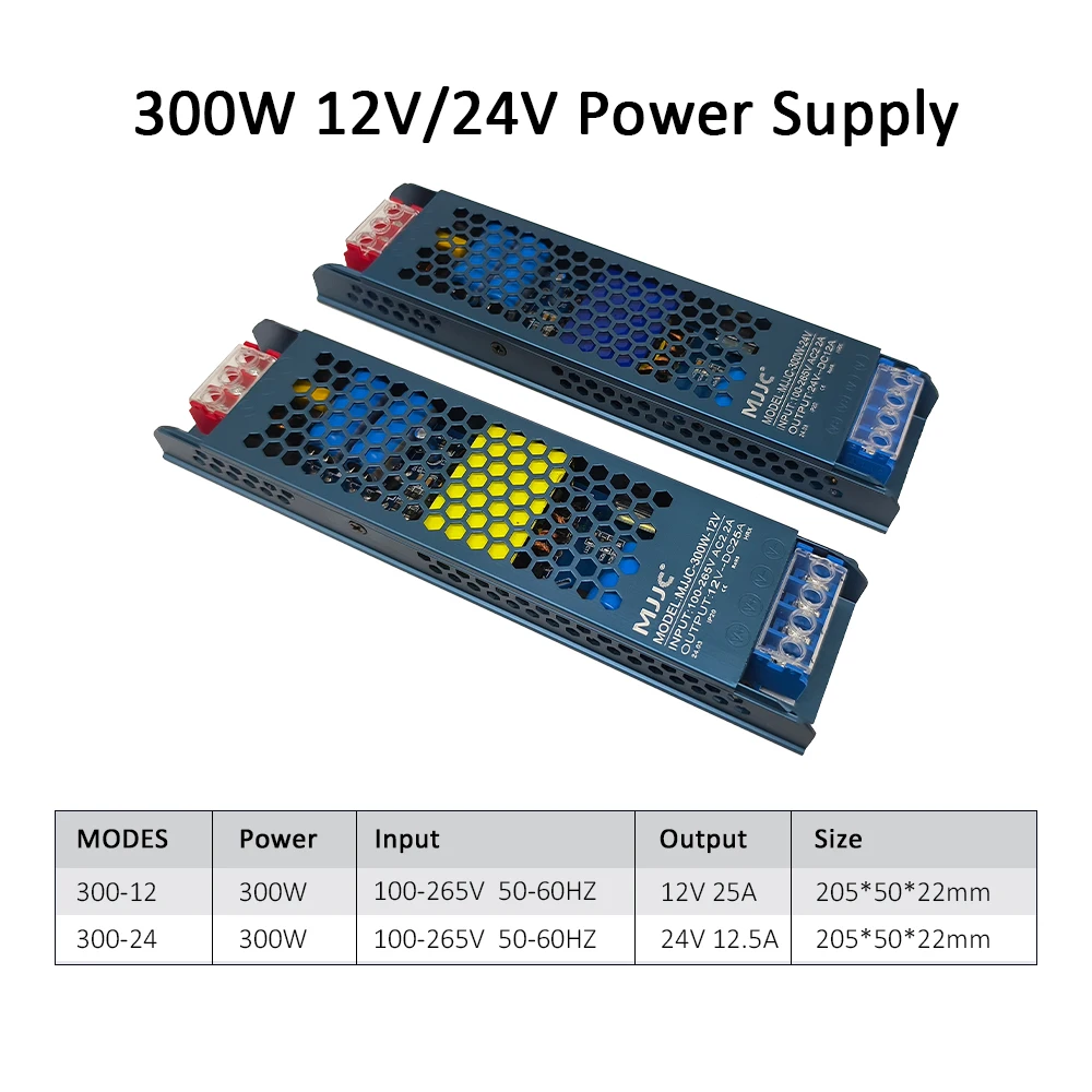 Power Supply DC 24V 12V LED Driver Adapter Transformer AC 220V 230V 110V Converter 60W 100W 200W 300W 400W for LED Strips Lights