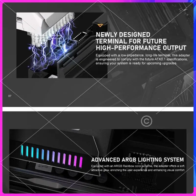 AP-ATX 24Pin Adapter 180 Grad ARGB Adapter 5V Synchronisation Für Desktop PC Motherboard DIY Computer Zubehör