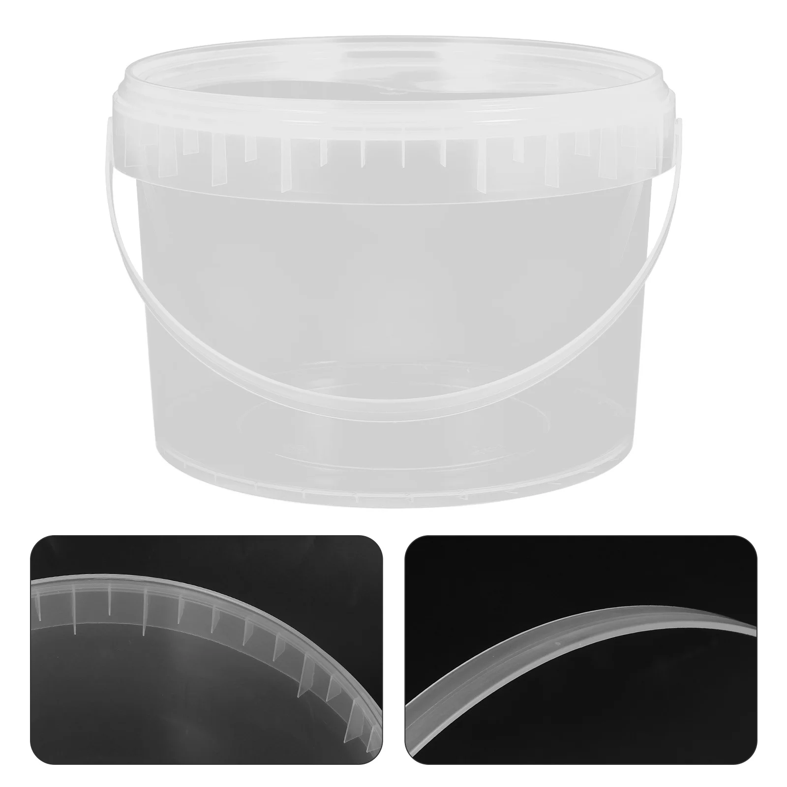 

Transparent Plastic Water Bucket Large Capacity Multipurpose Kitchen Storage Container Portable Bucket with Lid Handle Cleaning