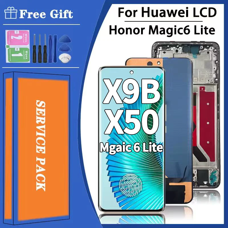 amoled-lcdタッチスクリーンデジタイザー678インチmagic6-lite-ali-nx3honor-x9b-x50用