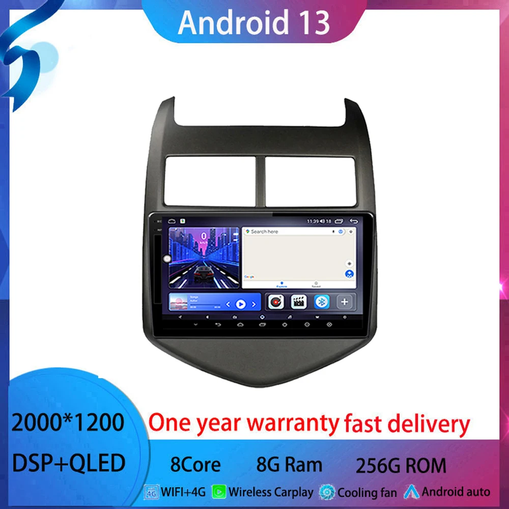 

For Chevrolet Aveo 2 Sonic T300 2011-2015 android 13 Car Radio Multimedia Video Player Android tablet No 2din dvd QLED 4G BT