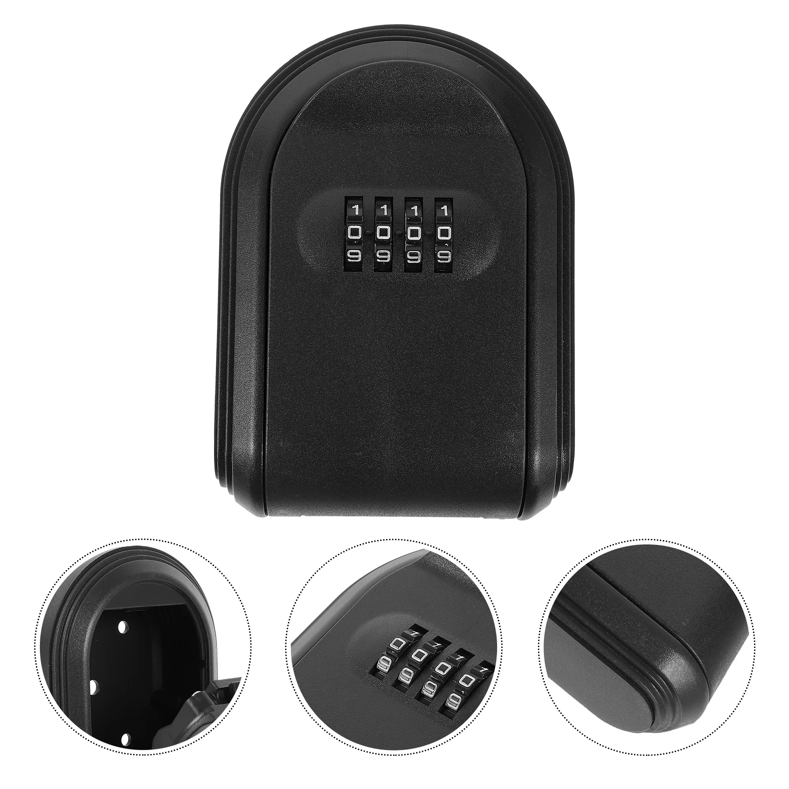 

Key Box Password Lock Door Wall Mounted Safe (Black) 1pc Keychain Holder Lockbox for Keys Outdoor Hidden outside Hider Plastic