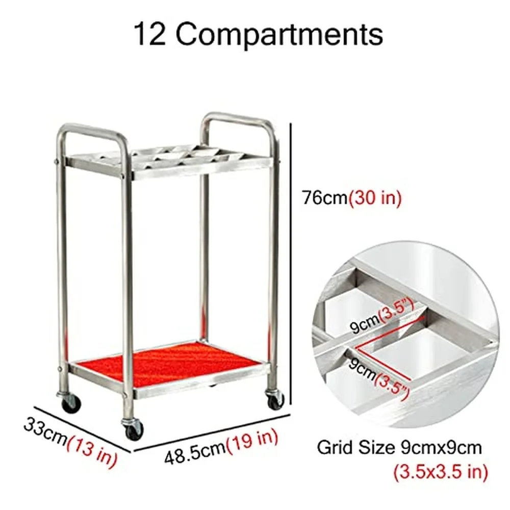 Rolling Plan Holder Cart with Wheels 12 Slot Storage Rack for Art Prints Backdrops & Wrapping Paper Mobile Organizer