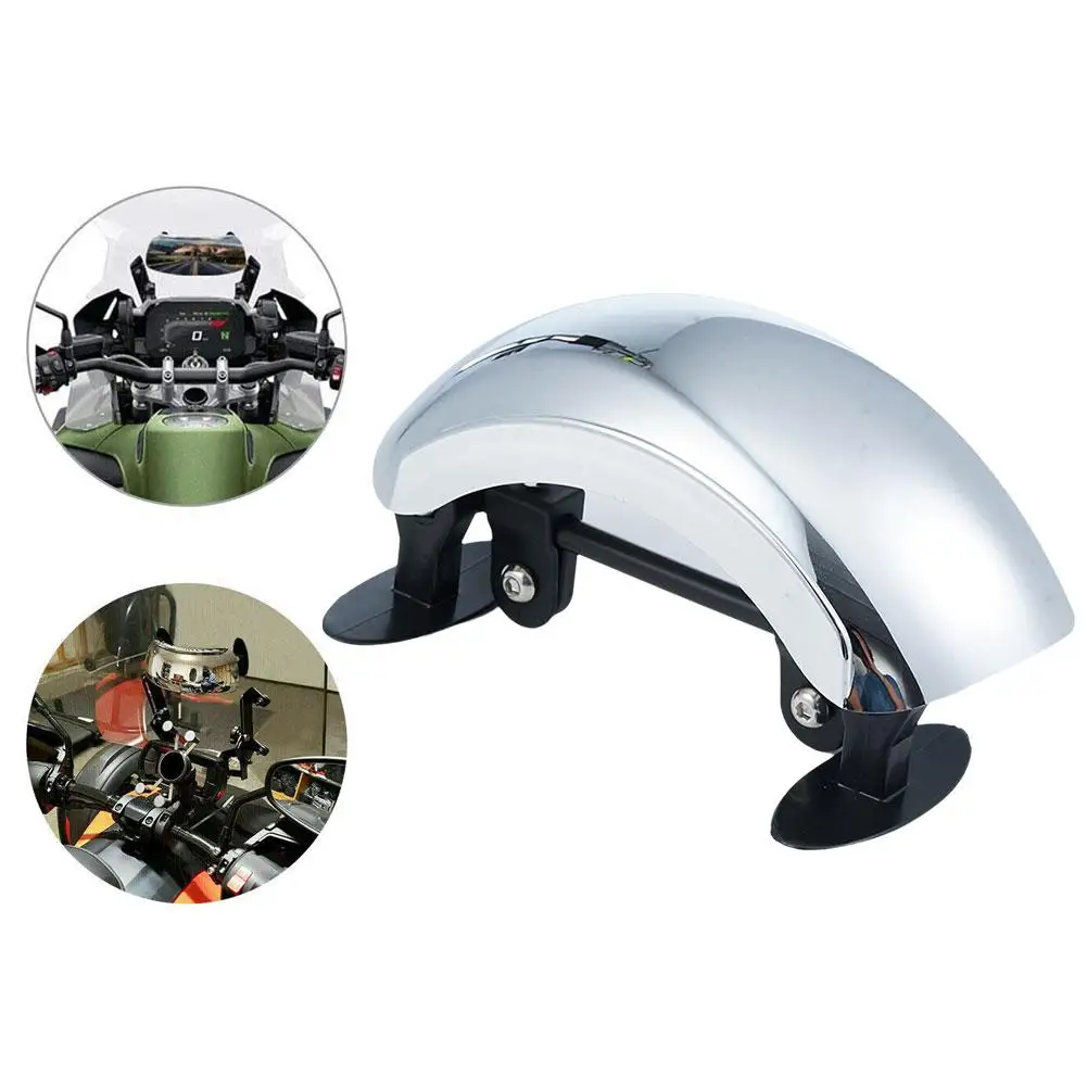 Motorcycle Rearview Mirror,180 Degree Mirror Wide Angle Rearview Mirrors,180 Ultra Wide Angle Central Windscreen Mount Universal
