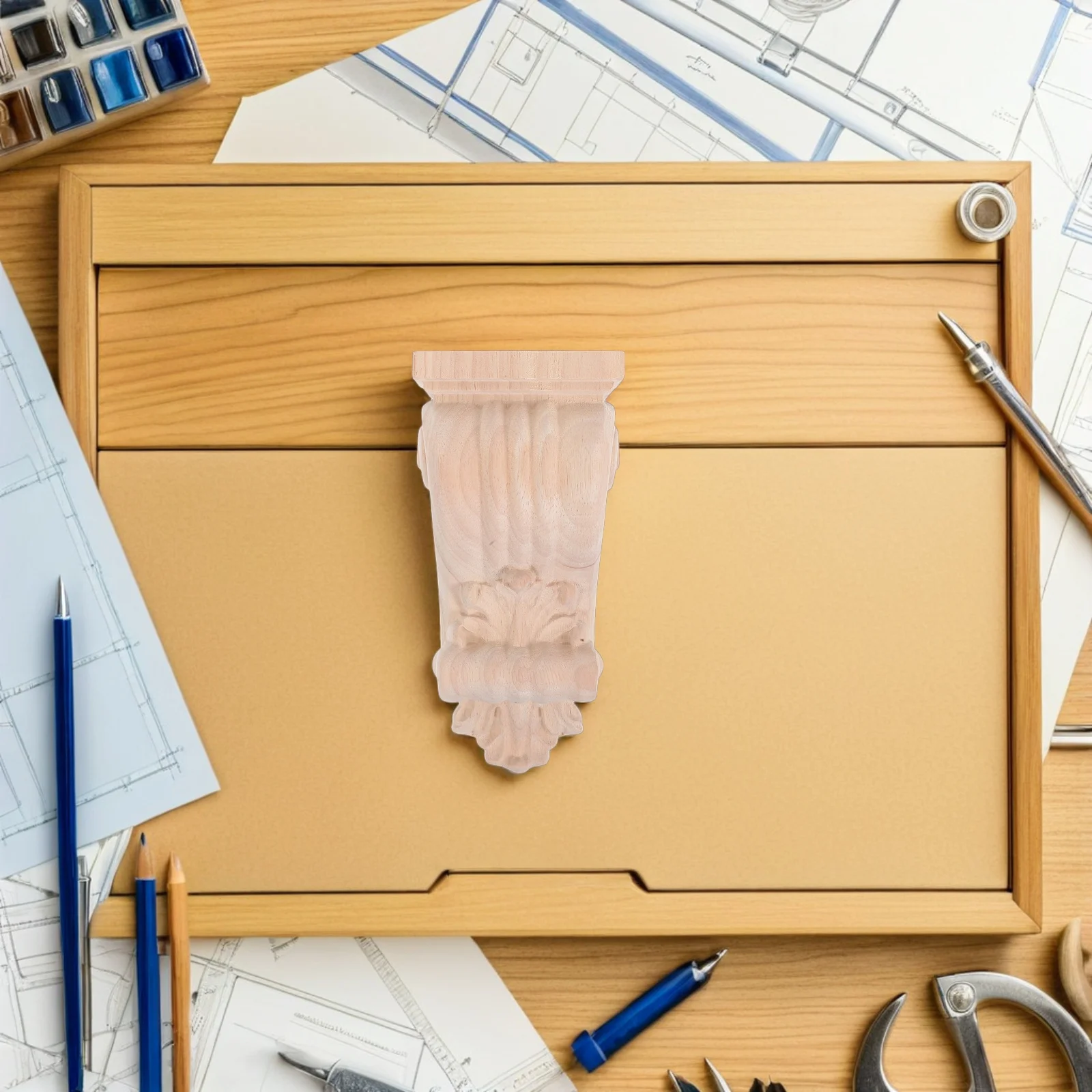 

Solid Wood Carved Corbels European Design Wooden Bracket for Shelves Kitchen Island Wall Decor Corner Onlay Applique Rustic