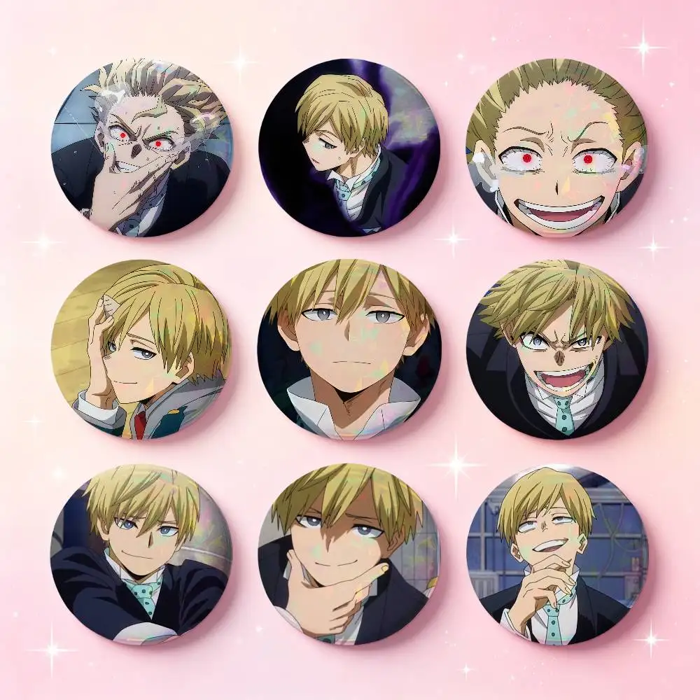 Neito Monoma Anime Figure Badges Button Round Creative Pin Brooch Badge Bag Decor Accessories Fans Collect Friends Gifts