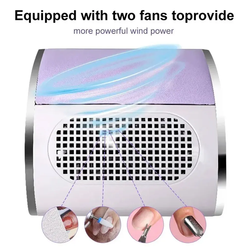 80W Nail Dust Collector Absorber For Nail Low Noise Nail Vacuum Cleaner Dust Extractor for Manicure