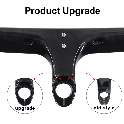 Imagen 2 del producto Manillar de carretera de carbono RXL SL integrado con vástago velocidad de bicicleta de carreras 1-1/8 ""barras de mango de caída de enrutamiento interno negro para bicicleta