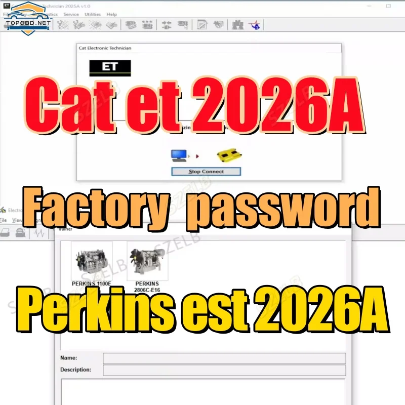 Newest Perkins Est 2025A Cat et 2026A and factory password 10 digit 2019C+Keygen Electronic Technician Diagnostic Software