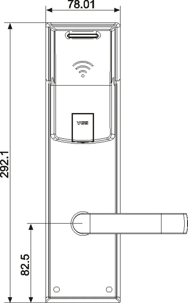 Kunci pintu sistem masuk kartu kunci kontrol rfid komersial