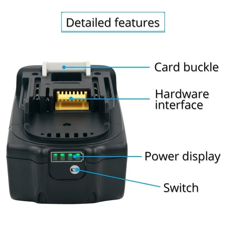 2024 New Original for Makita 18V 6000mAh Rechargeable Power Tools Battery with LED Li-ion Replacement LXT BL1860B BL1860 BL1850