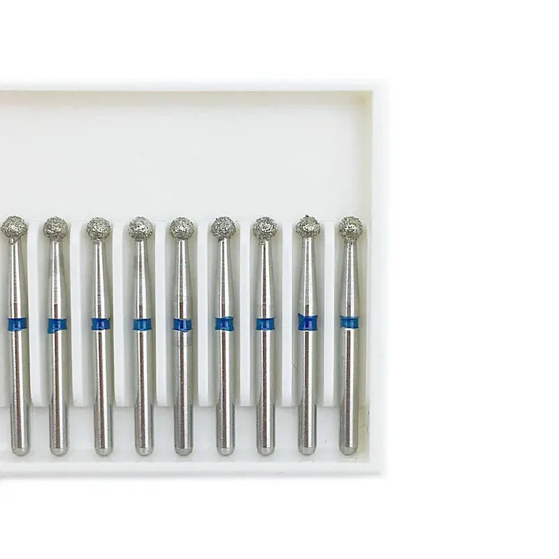 10pcs/set Dental Diamond Burs Drill Ball Round Type Burs Diamond Medium FG 1.6M for High Speed Handpiece BR-28