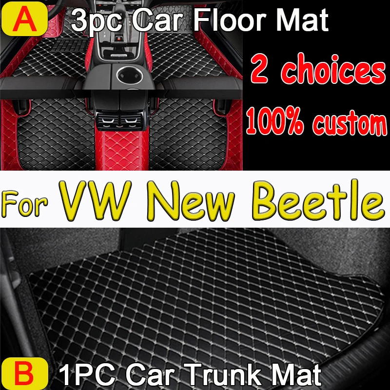 Car Floor Mats For VW Volkswagen New Beetle Convertible 1998~2011 Waterproof Rug Tapetes Para Automovil Car Mats Car Accessories