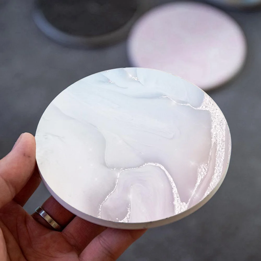 Marble Style Ceramic Coaster Sets Coasters for Drinks Absorbent Coaster for Coffee Wooden Table Housewarming for Gifts