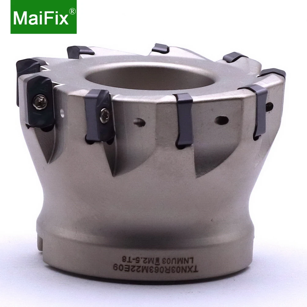 Maifix-高速フィードフライスカッター,耐衝撃性,exn03r,lnmu超硬インサート,挿入機,50mm, 63mm