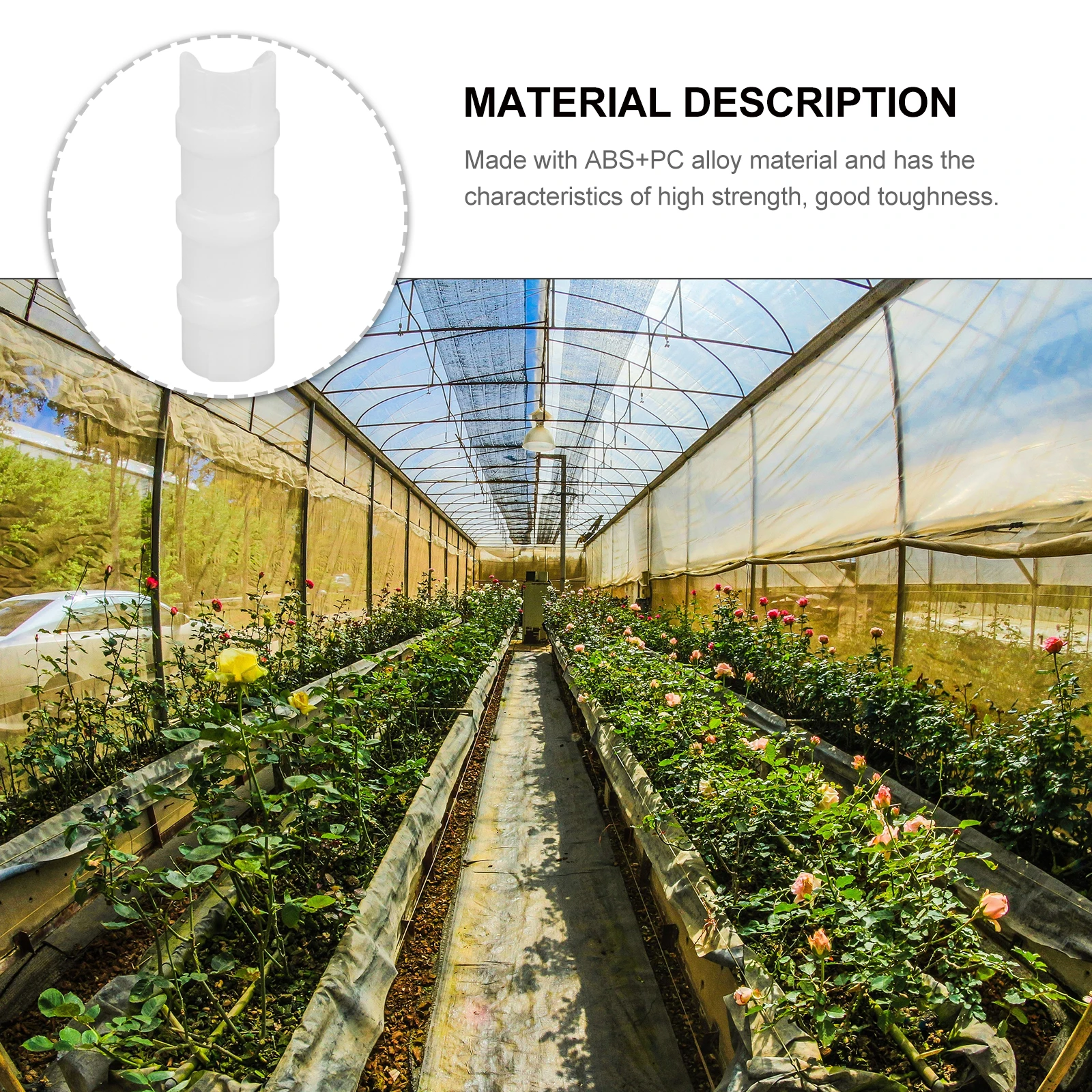 

10 Pcs ABS PC Alloy High Strength Greenhouse Accessories Garden Fits 21 23mm Pipes Anti Aging Corrosion Resistant