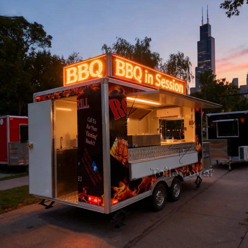 

Australian Standard Food Truck Pizza Food Cart Trailer Hot Dog Roasted Chicken Shawarma Mobile Food Carts For Sale