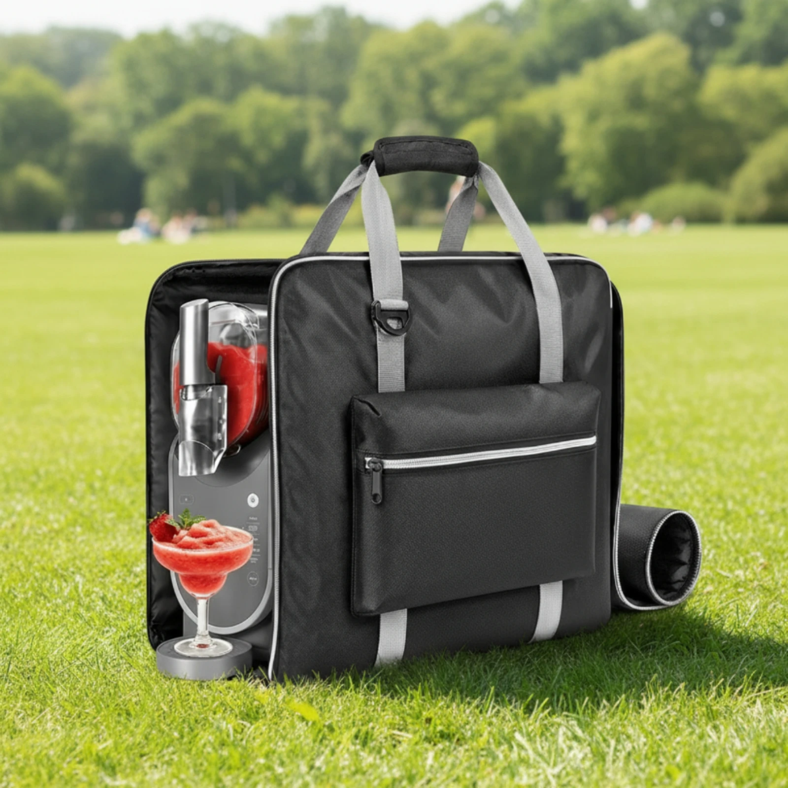Slushie Machine Bag Shielding Slush Maker Tote Carrying Bag with Shoulder Strap Adjustable Travel Case Heavy-Duty for Caterers