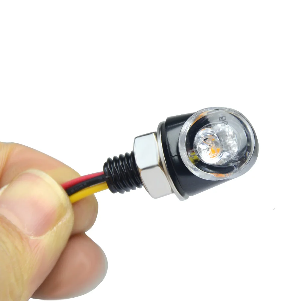 8mm Aluminium LED Turn Signal Lights Lamp Flasher Indicator DRL Brake Stop Lights For Cafe Racer Bobber Chopper Moto Accessories view 3