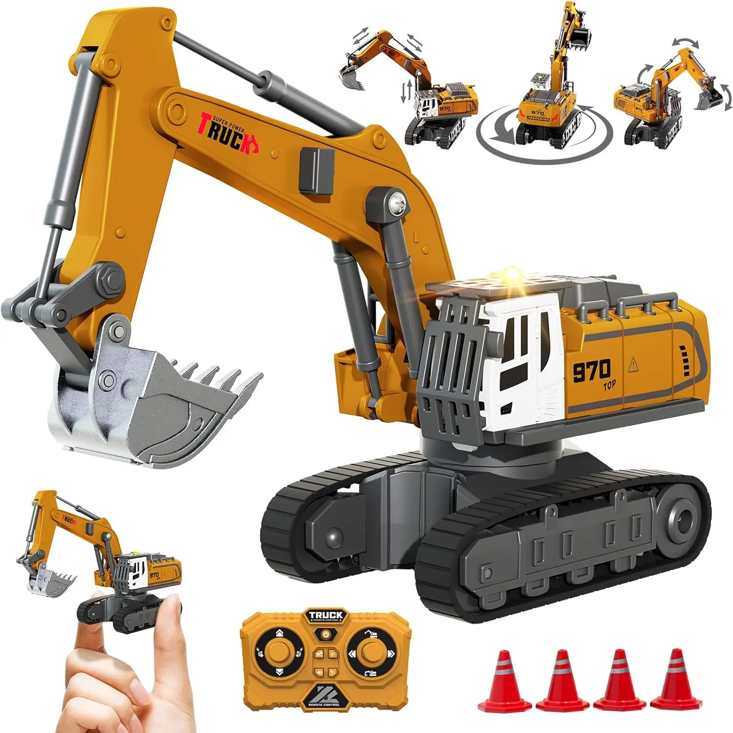 

1:64 Remote Control Excavator RC Mini Alloy Model Car Dump Truck 2.4G Simulation Construction Vehicle Toy For Kids Boy Gift