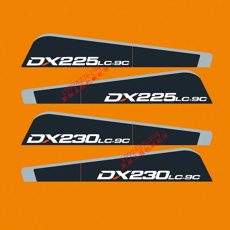 For Doosan dx Excavator sticker DX150 200 215 235 260 360-9C Excavator side door car body model stickers accessories