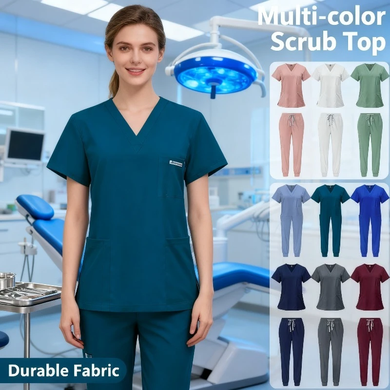 

2025 Новый быстросохнущий скраб-топ унисекс с короткими рукавами для медсестер и ветеринарных клиников