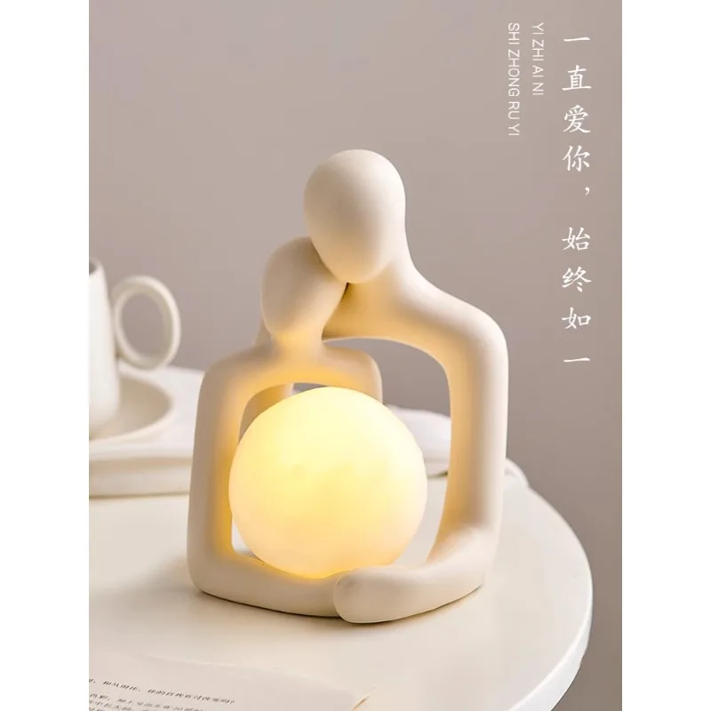 

Artistic couple night light, bedside table decorations, ornaments, bedroom home ideas, light luxury wedding gifts