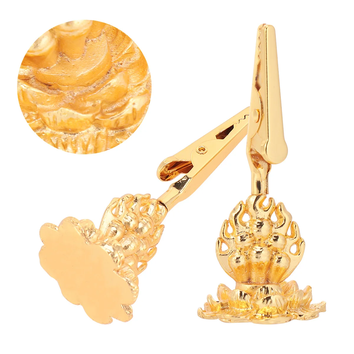

2pcs Gold-Plated Buddha Incense Holder Clip Rack For Aroma Alloy Burner Home Study Bedroom Meditation Sauna Yoga