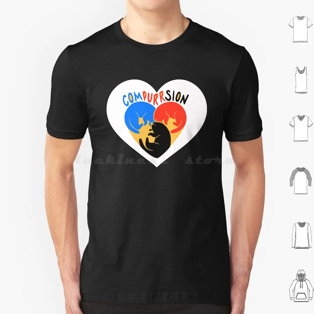 Compurrsion Cats T Shirt Big Size 100% Cotton Polyamory Cats Compersion Polyamory Compersion Compersive Ethical Non Monogamy