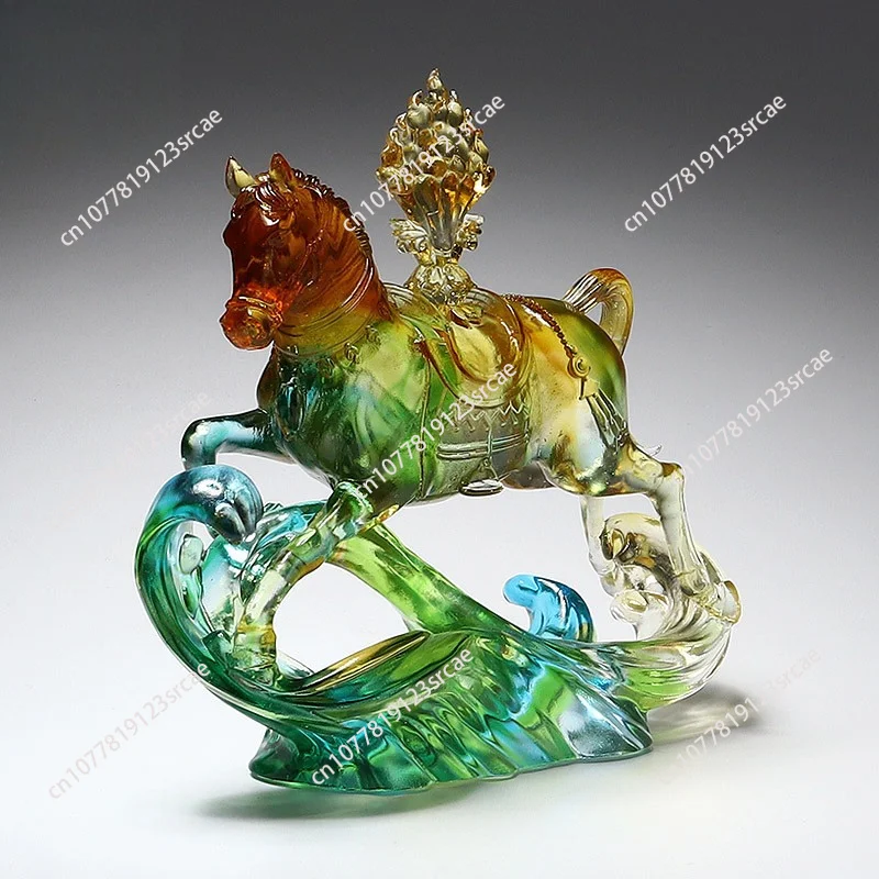 Glazed ornaments, home decoration handicrafts, living room entrance, study office, success, auspicious beast creative gifts