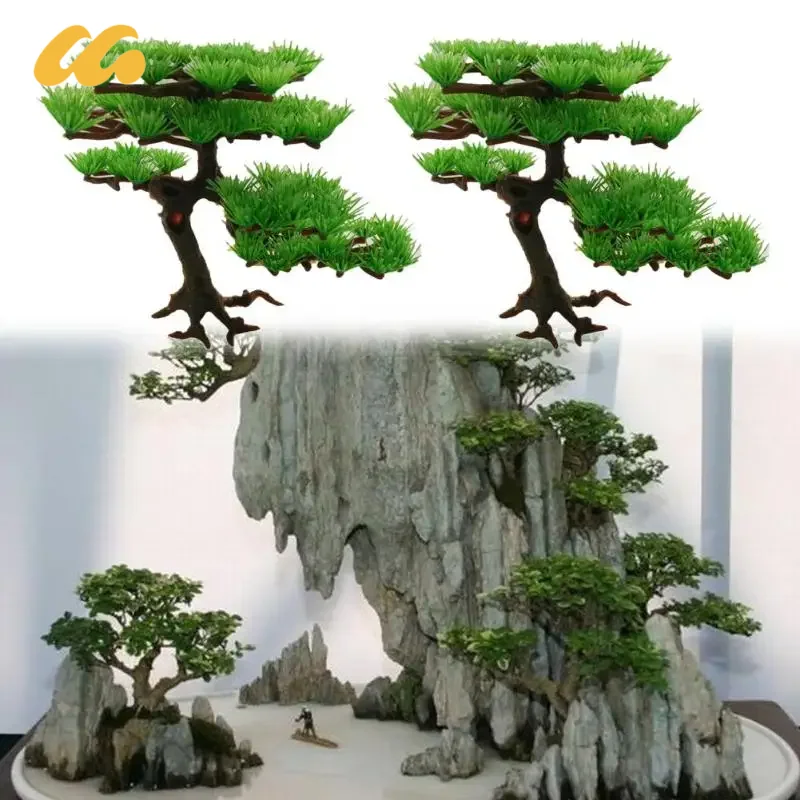 Artificial Bonsai Pine Tree Aquarium Plastic Bonsai Ornament Fish Tank Artificial Pine Tree Plant Decor Aquarium Ornament Decor