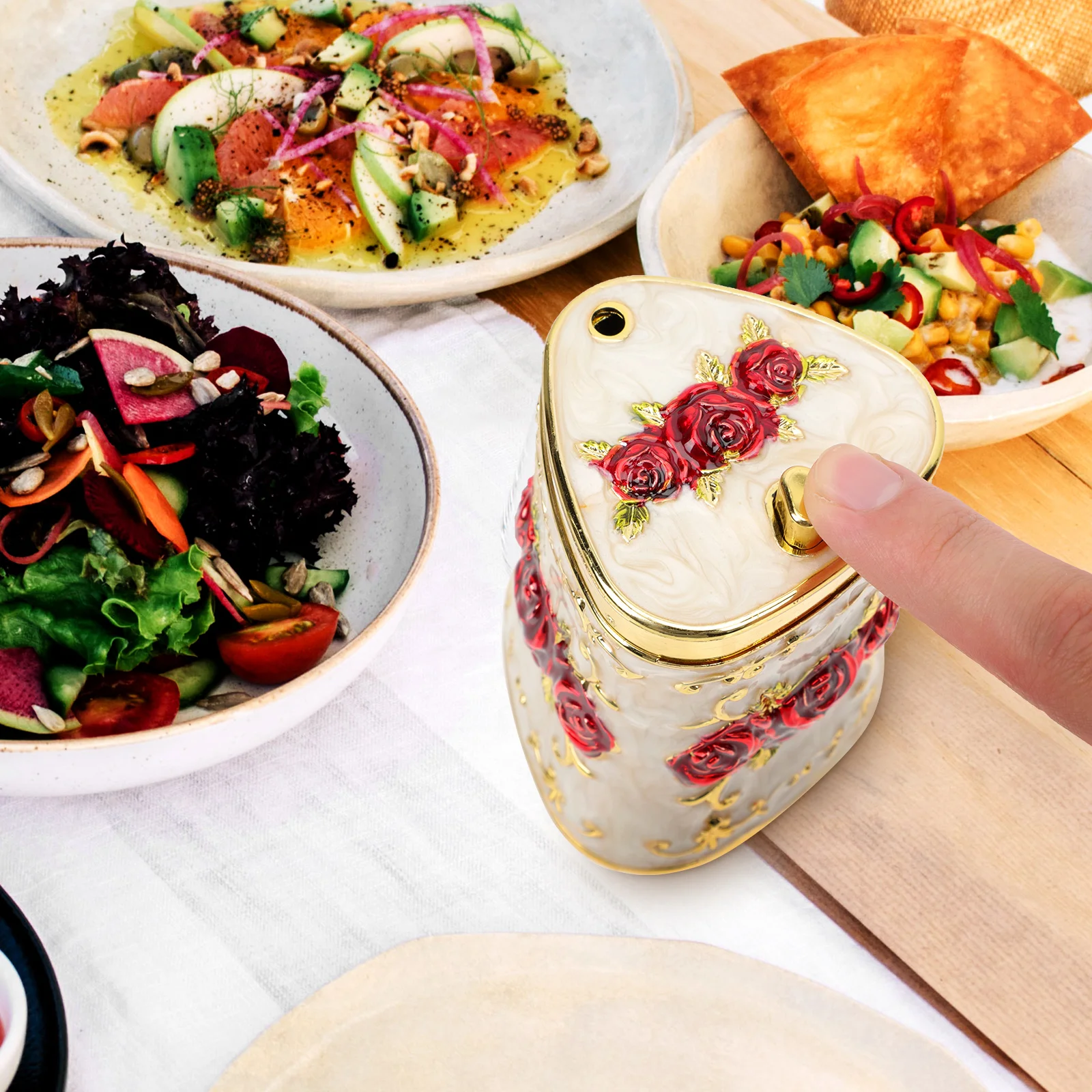 

1pcs Decorative Toothpick Holder Toothpick Dispenser Premium Retro Style For Home Kitchen Party Hotel Storage Box Dispenser