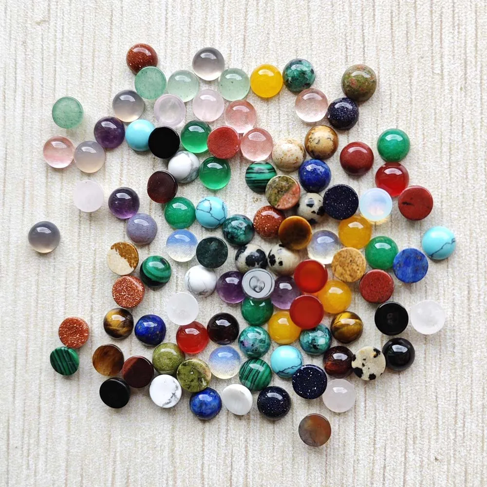 Hurtownie 100 sztuk moda dobrej jakości kamień naturalny okrągły kaboszon koraliki 6mm do tworzenia biżuterii akcesoria